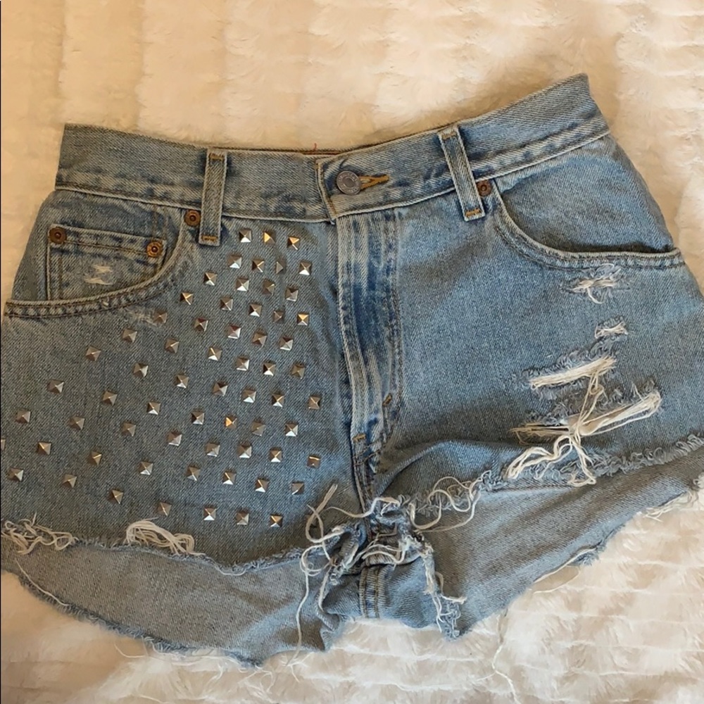 LF Studded cross Levi shorts
